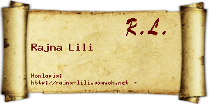 Rajna Lili névjegykártya