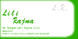 lili rajna business card